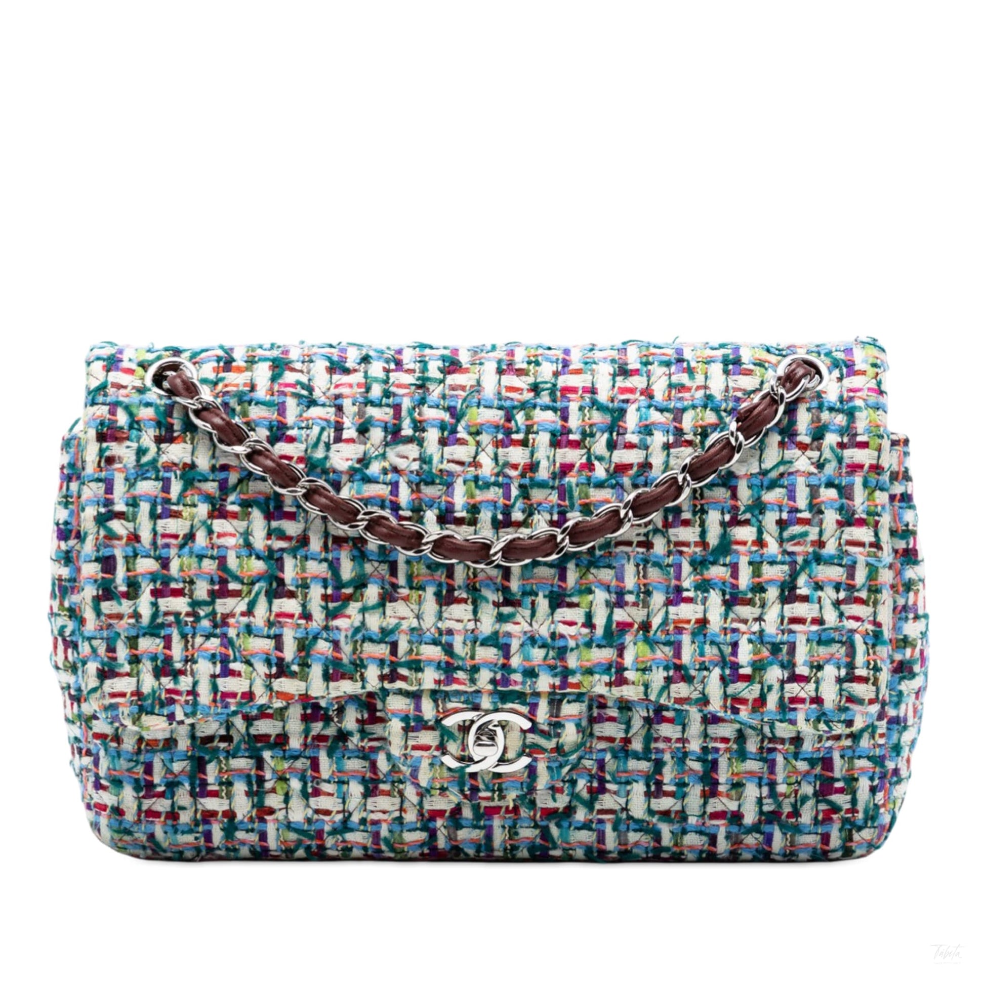 322608026 Classic Double Flap Jumbo Tweed Handbag Multicolor 1
