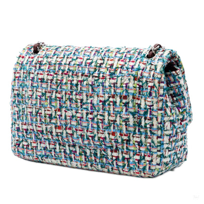 322608026 Classic Double Flap Jumbo Tweed Handbag Multicolor 2