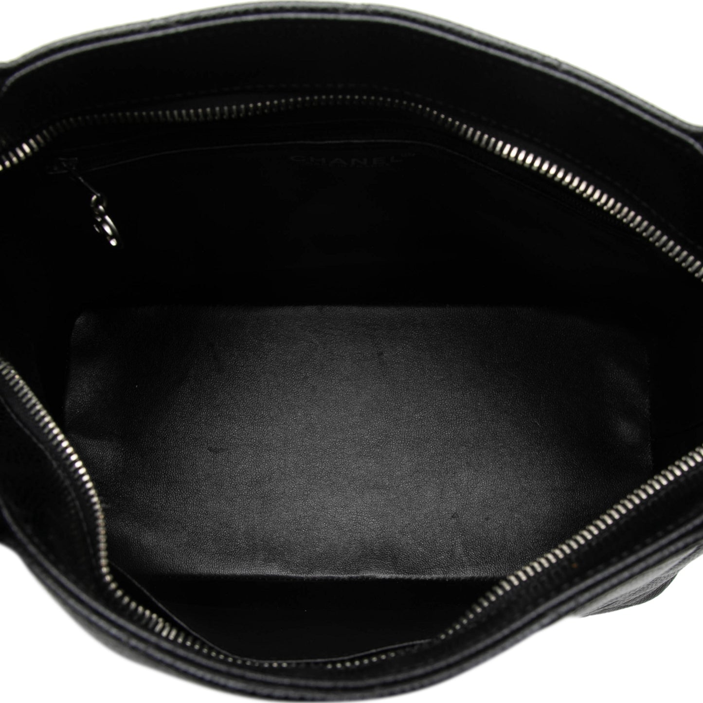 Vintage Medallion Caviar Leder gesteppt Tote Handtasche Schwarz 