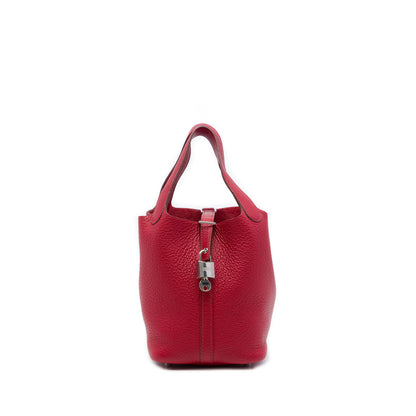 Picotin 18 Taurillon Clemence Leather Lock Bucket Sac à main Rubis 