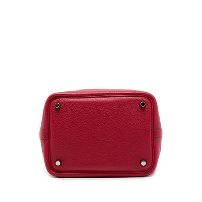 Picotin 18 Taurillon Clemence Leather Lock Bucket Sac à main Rubis 