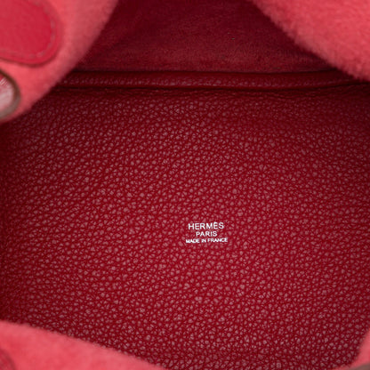 Picotin 18 Taurillon Clemence Leather Lock Bucket Sac à main Rubis 