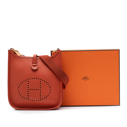 Evelyne 16 TPM Clemence Leather Hobo Crossbody Orange