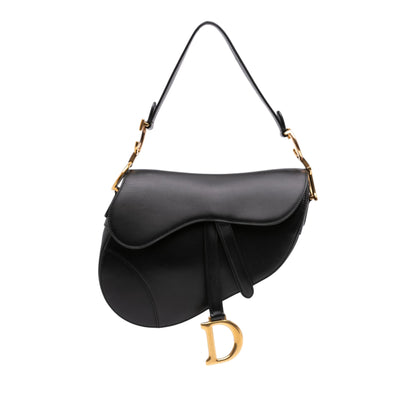 Saddle Borsa in pelle di vitello liscia 2-Ways Nero 