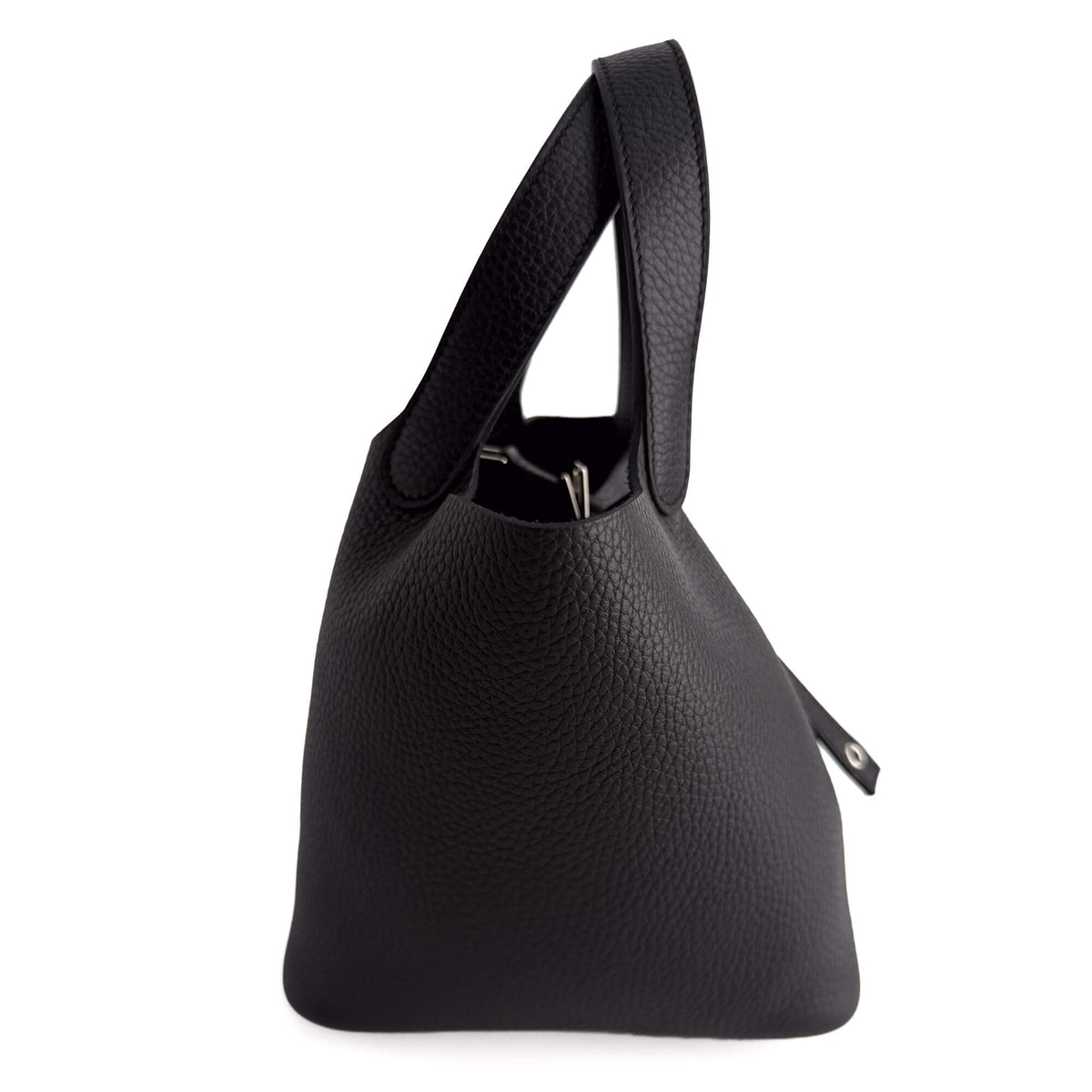 Picotin 18 Taurillon Clemence Leather Lock Bucket Handbag Black