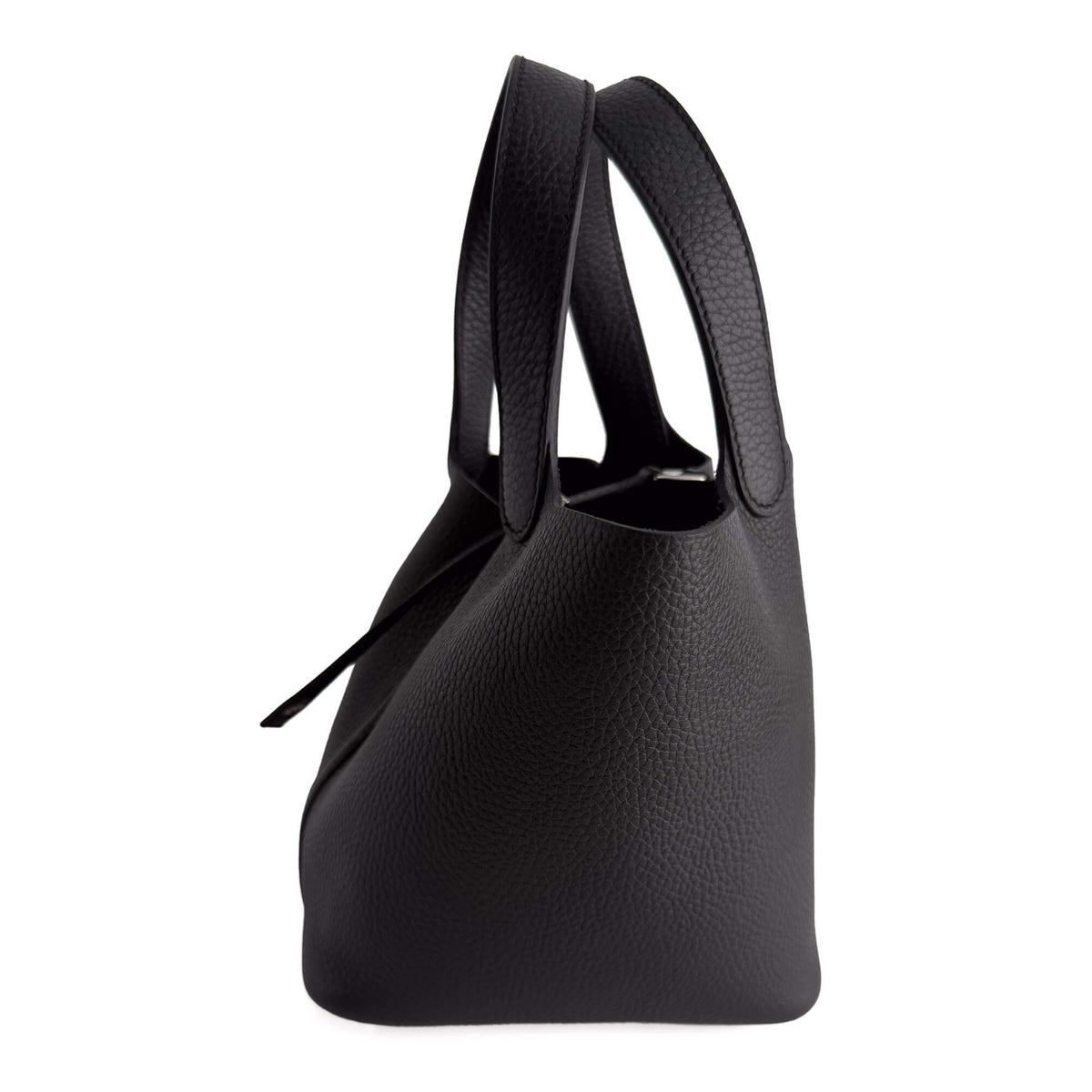 Picotin 18 Taurillon Clemence Leather Lock Bucket Handbag Black