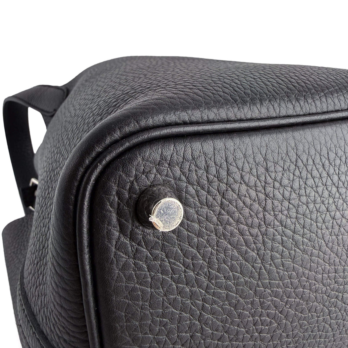 Picotin 18 Taurillon Clemence Leather Lock Bucket Handbag Black