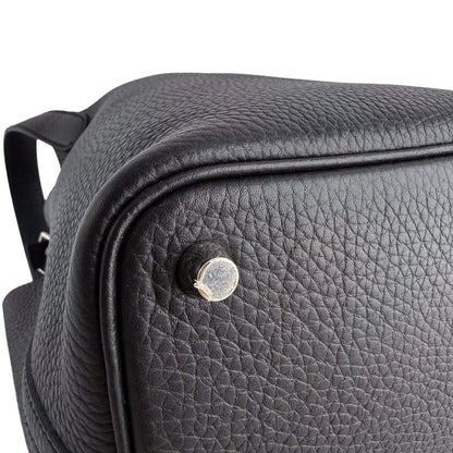 Picotin 18 Taurillon Clemence Leather Lock Bucket Handbag Black