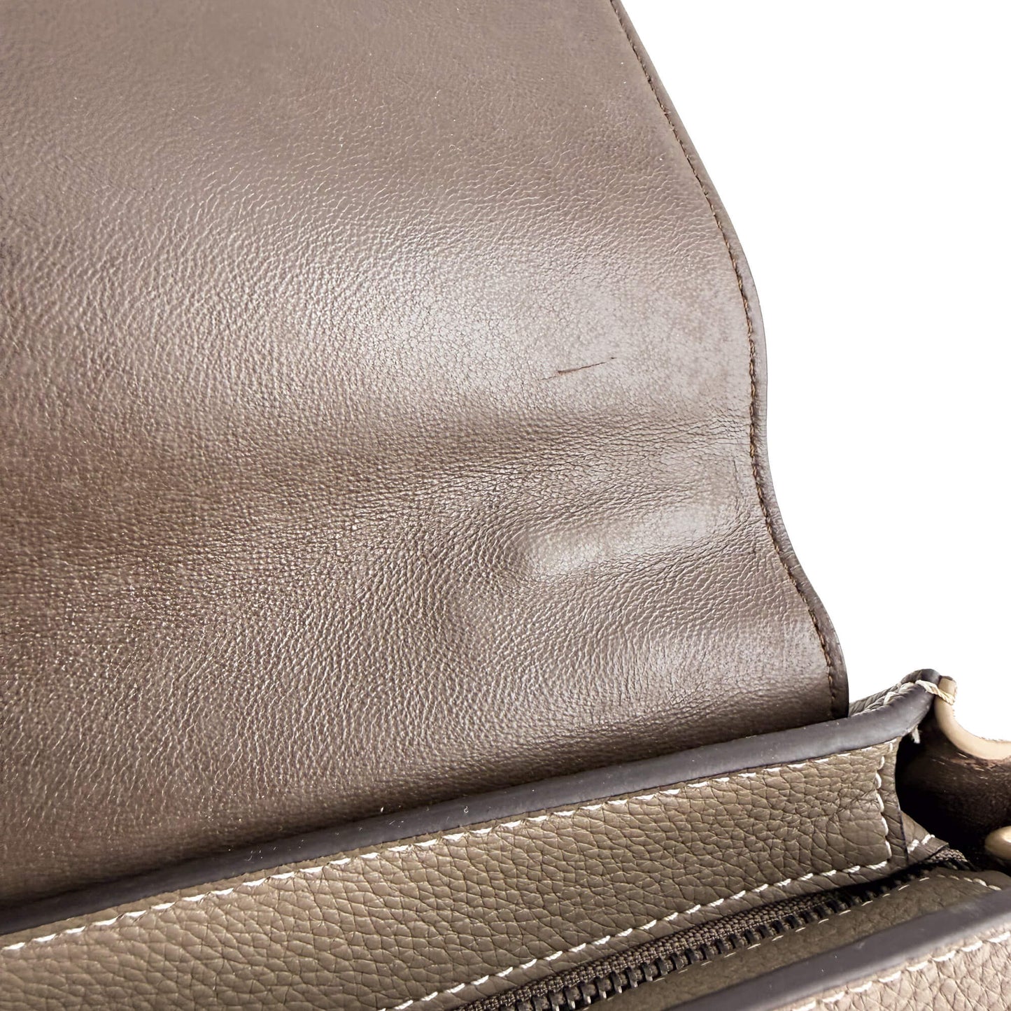 Trapeze Large Leather Top-handle Handbag Beige