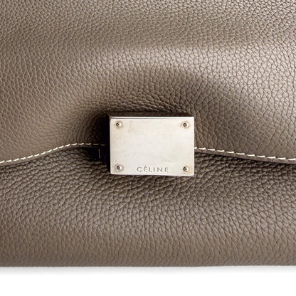 Trapeze Large Leather Top-handle Handbag Beige