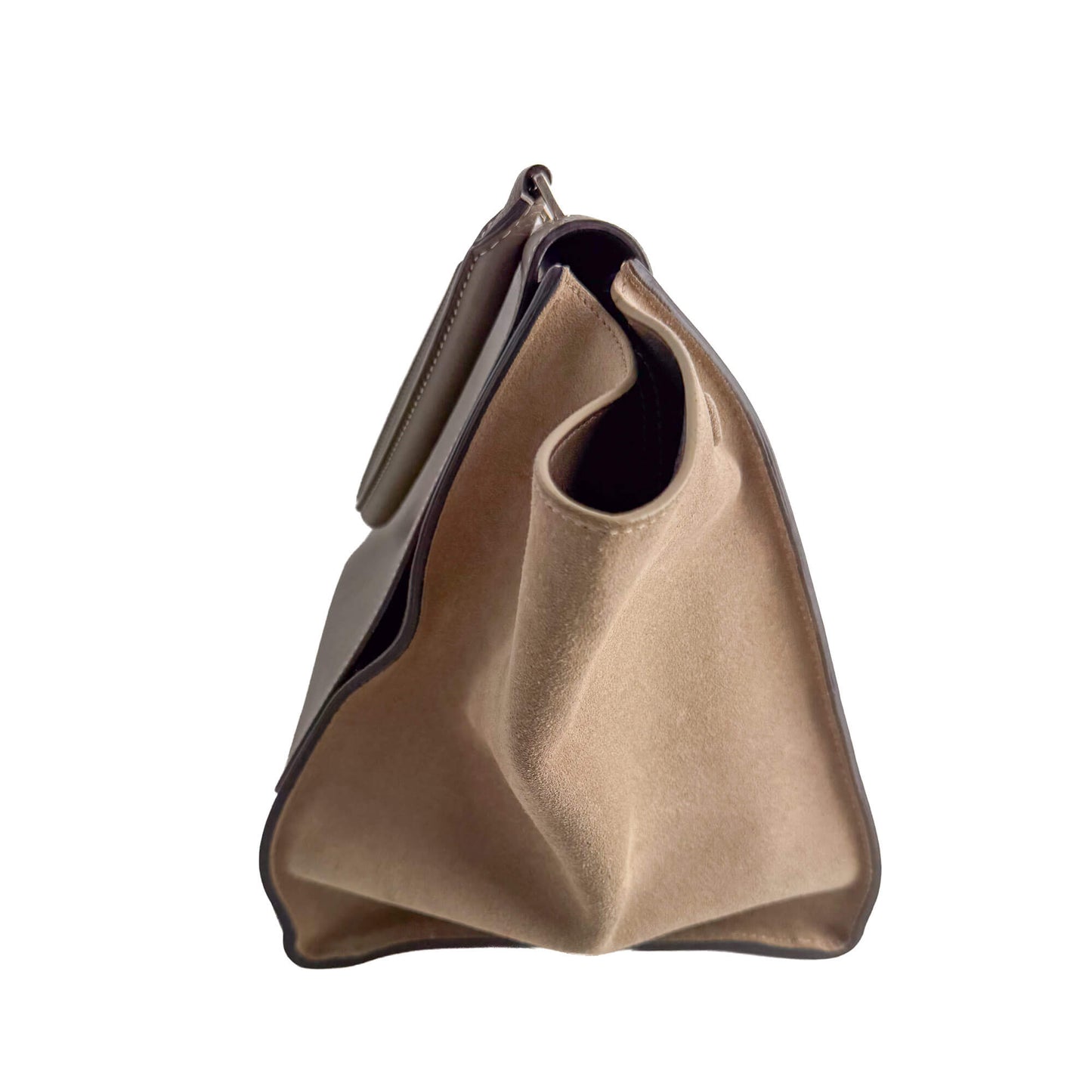 Trapeze Large Leather Top-handle Handbag Beige