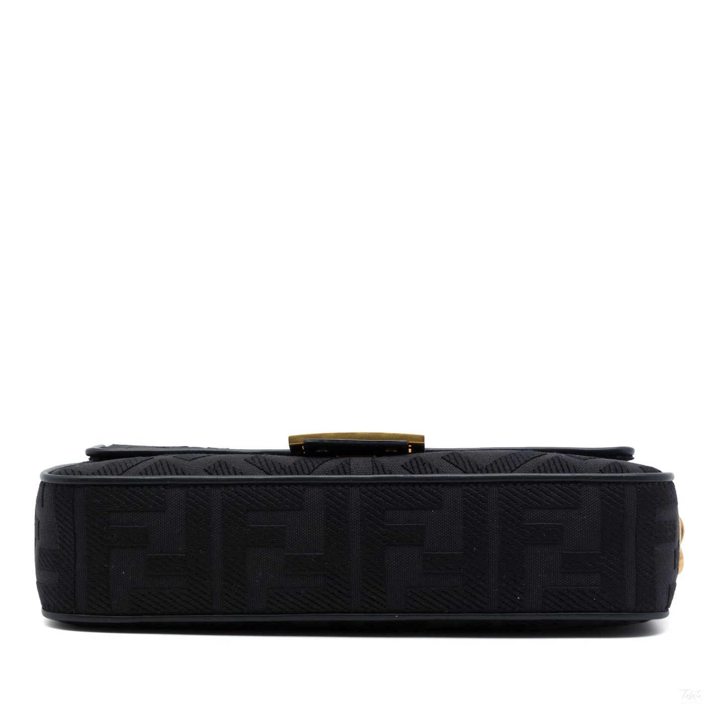 322608054 Zucca Medium Embroidered Canvas Baguette Shoulder Bag Black 3