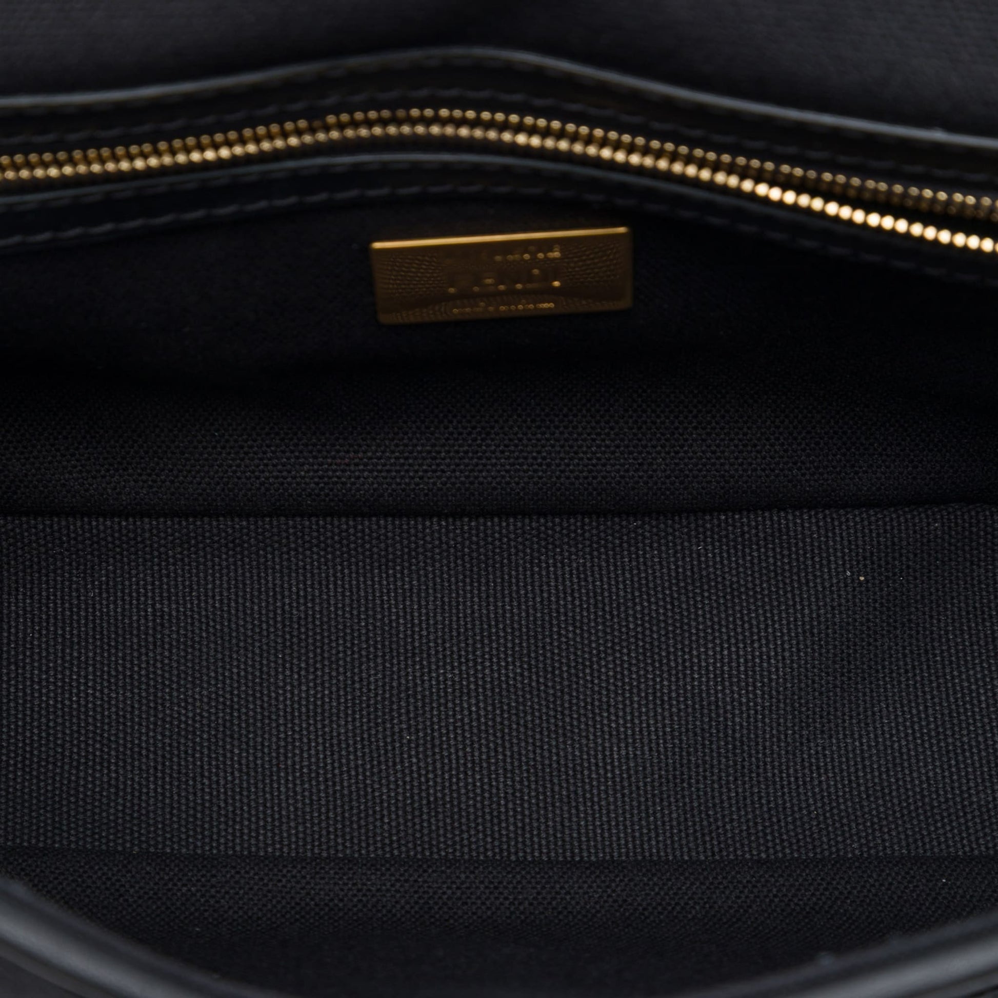 322608054 Zucca Medium Embroidered Canvas Baguette Shoulder Bag Black 4