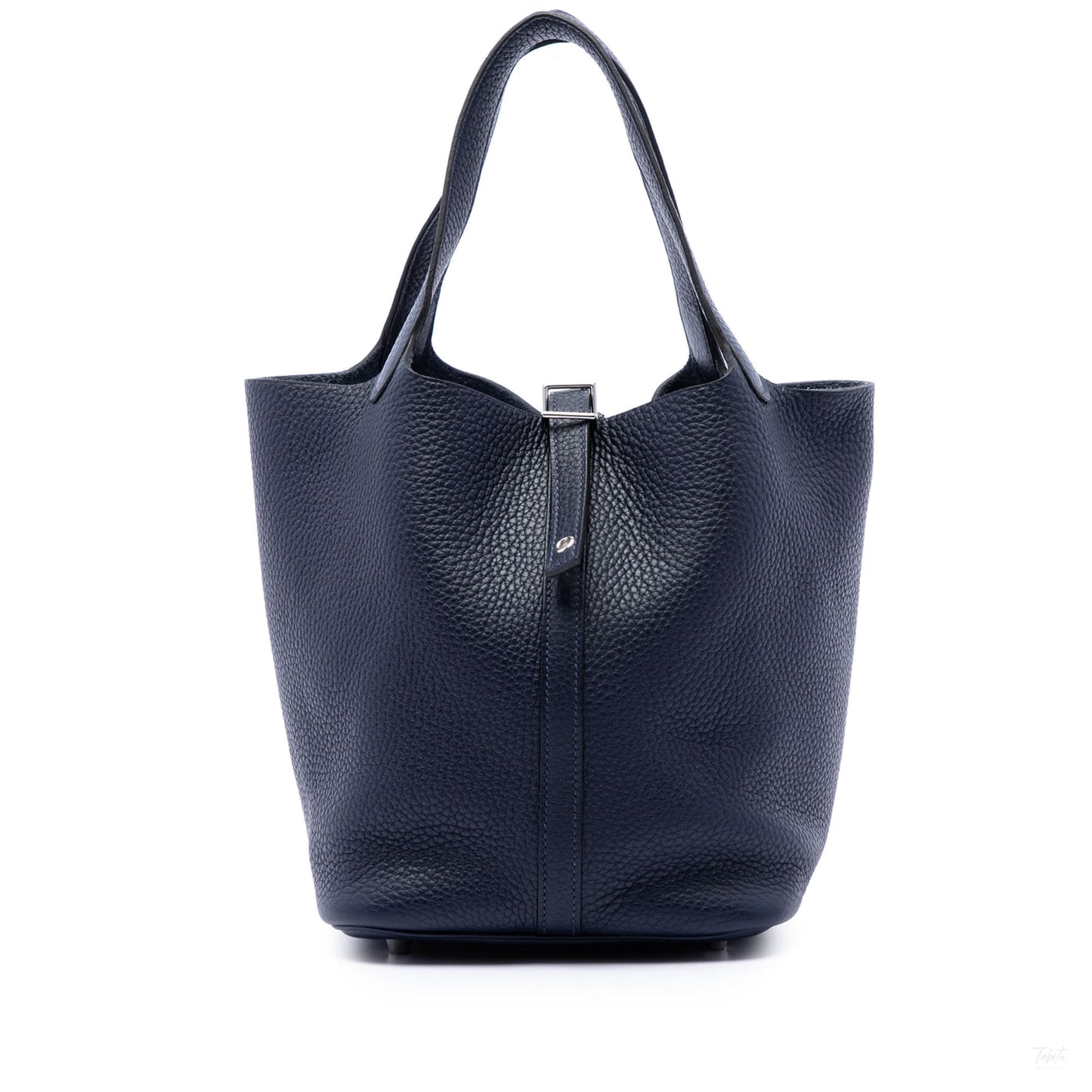 322608056 Picotin 22 Leather Lock Bucket Handbag Blue 1