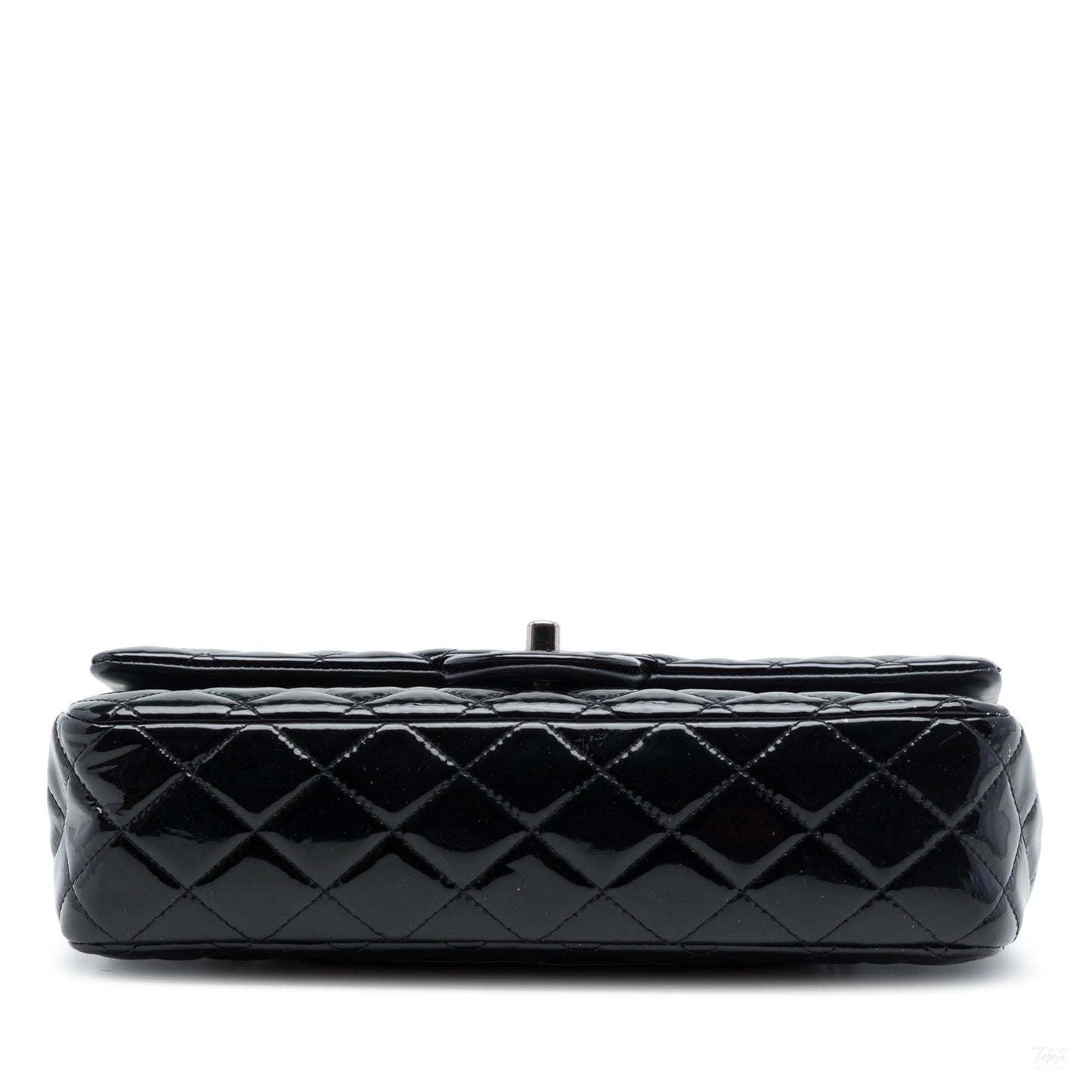 322608063 Classic Double Flap Medium Patent Leather Matelassè Shoulder Bag Black 3