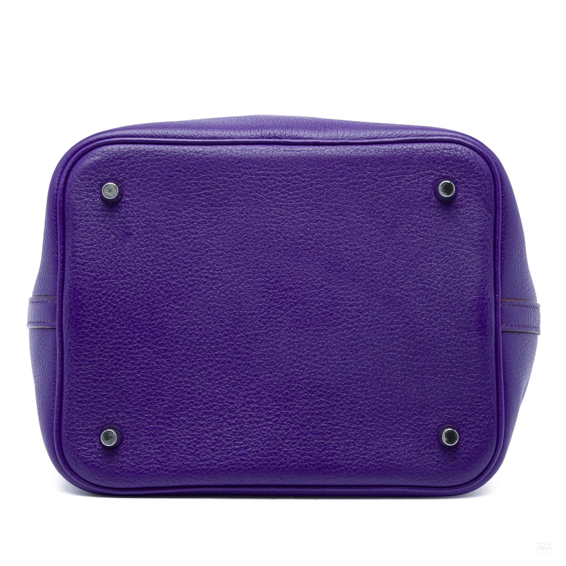 322608064 Picotin 22 Leather Lock Bucket Handbag Purple 3