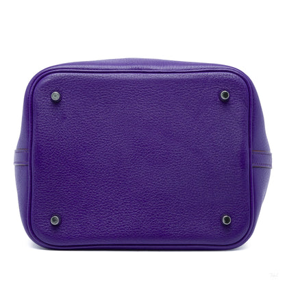 322608064 Picotin 22 Leather Lock Bucket Handbag Purple 3