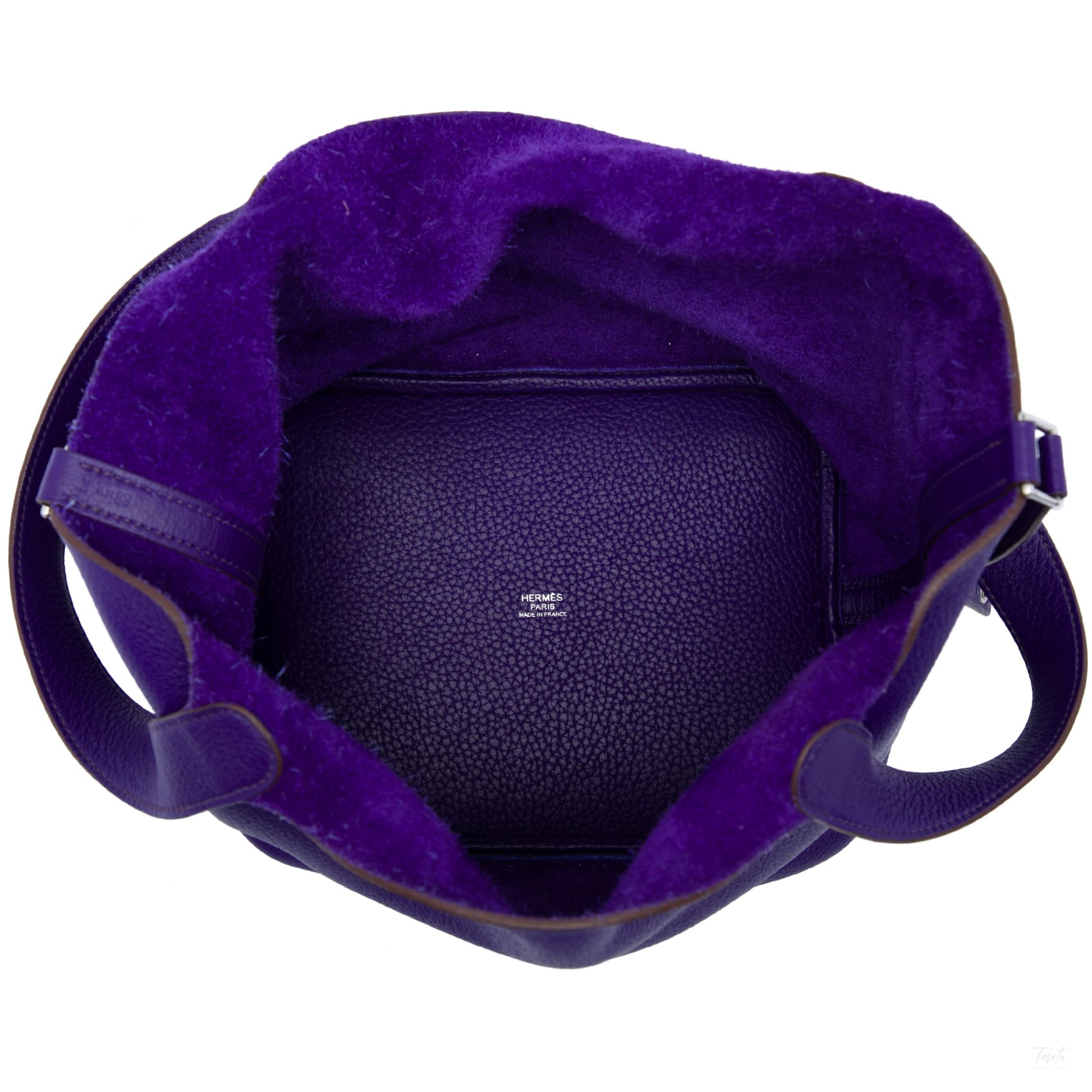 322608064 Picotin 22 Leather Lock Bucket Handbag Purple 4