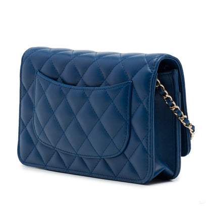 322608065 WOC Lambskin Leather Quilted Flap Crossbody Blue 2