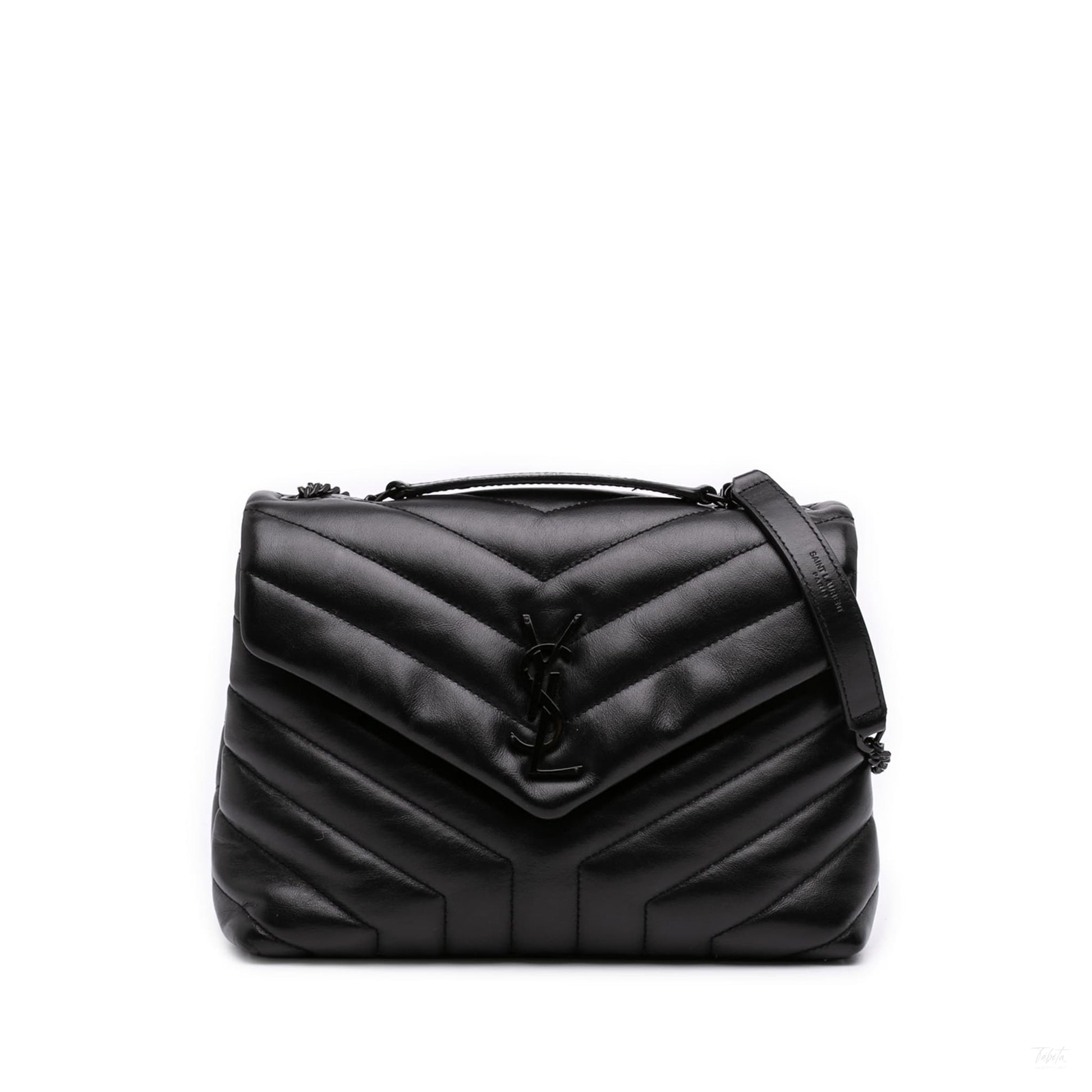 322608068 Loulou Small Chevron Quited Leather 2 Ways Envelope Bag Black 1
