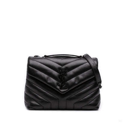 322608068 Loulou Small Chevron Quited Leather 2 Ways Envelope Bag Black 1