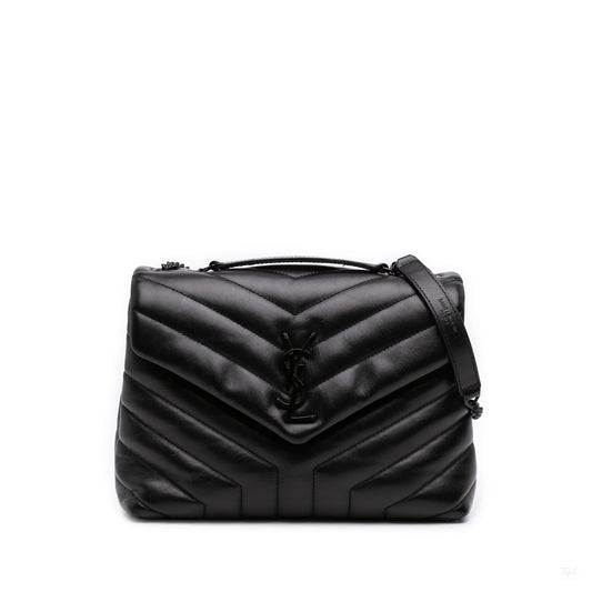 322608068 Loulou Small Chevron Quited Leather 2 Ways Envelope Bag Black 1