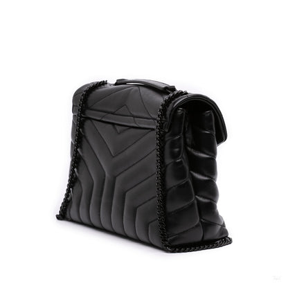 322608068 Loulou Small Chevron Quited Leather 2 Ways Envelope Bag Black 2