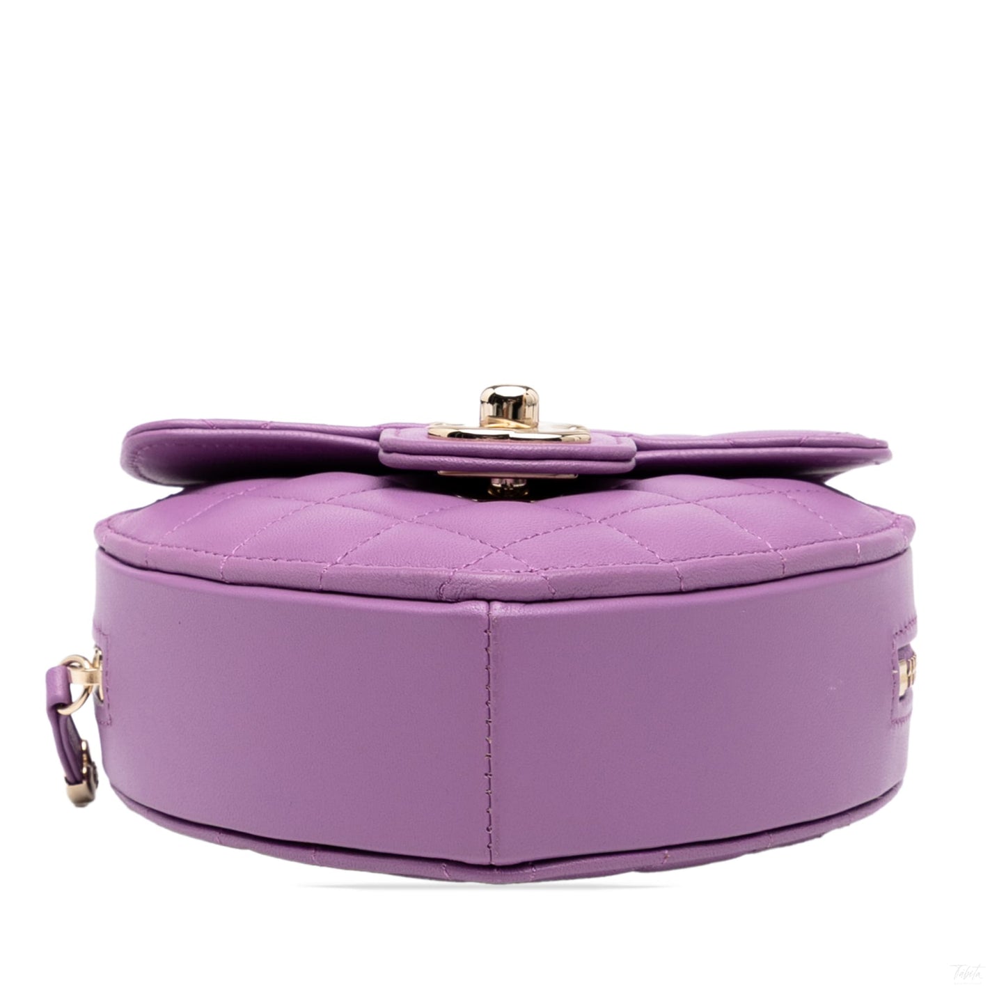 322608071 CC Lambskin Leather Love Heart Crossbody Purple 3