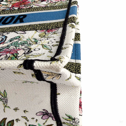 322608077 Dior Book Tote Medium Canvas Embroidery Handbag White (10)