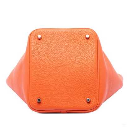 322609009 Picotin 22 Leather Lock Bucket Handbag Orange 3