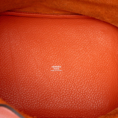 322609009 Picotin 22 Leather Lock Bucket Handbag Orange 4