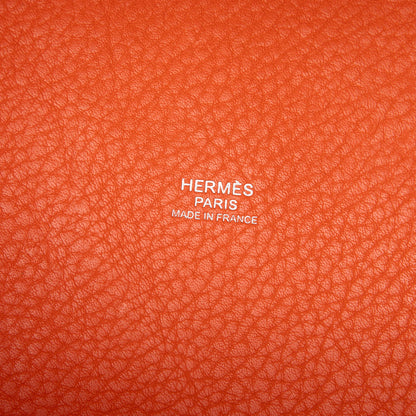 322609009 Picotin 22 Leather Lock Bucket Handbag Orange 5