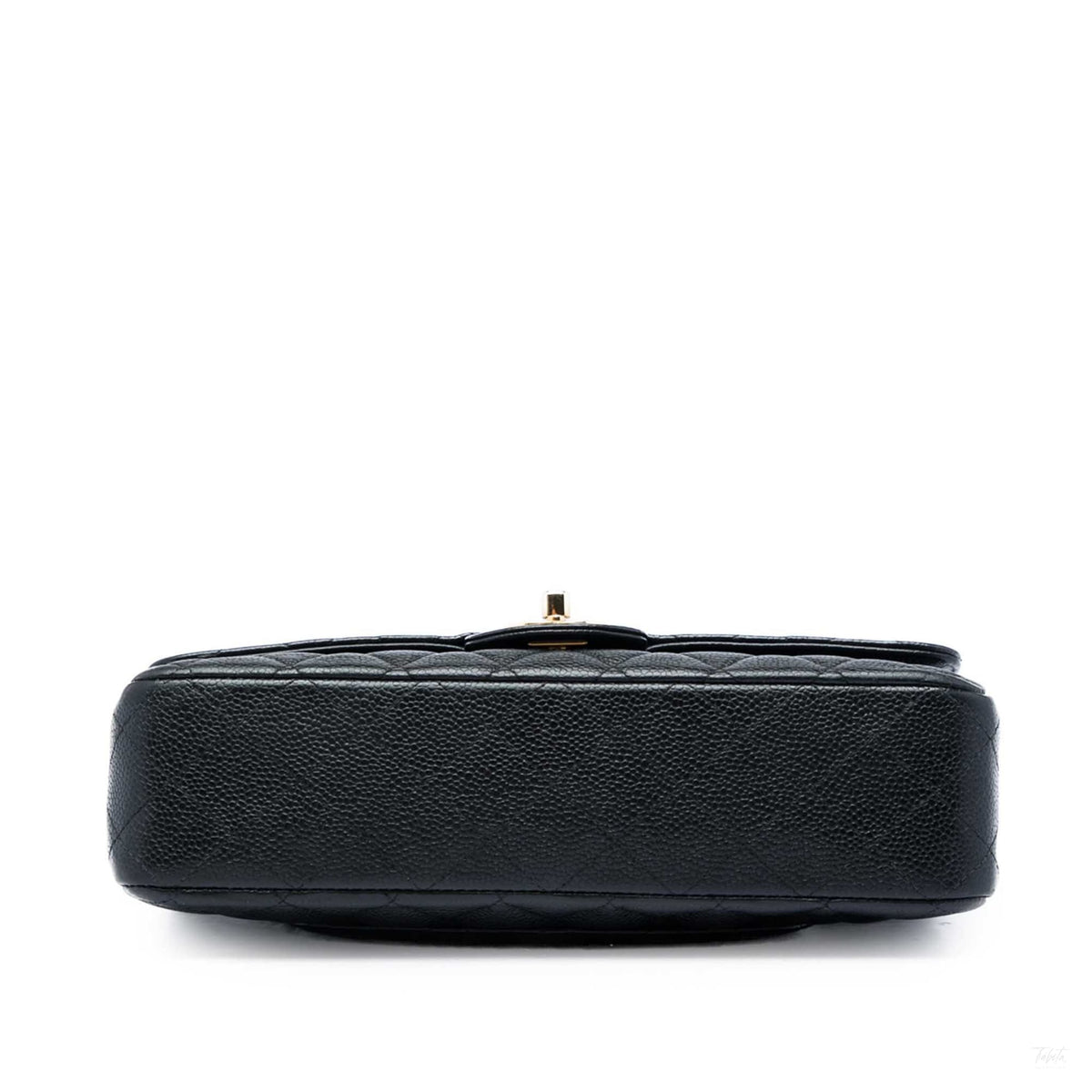 322609022 Classic Double Flap Medium Caviar Leather Matelassè Shoulder Bag Black 3