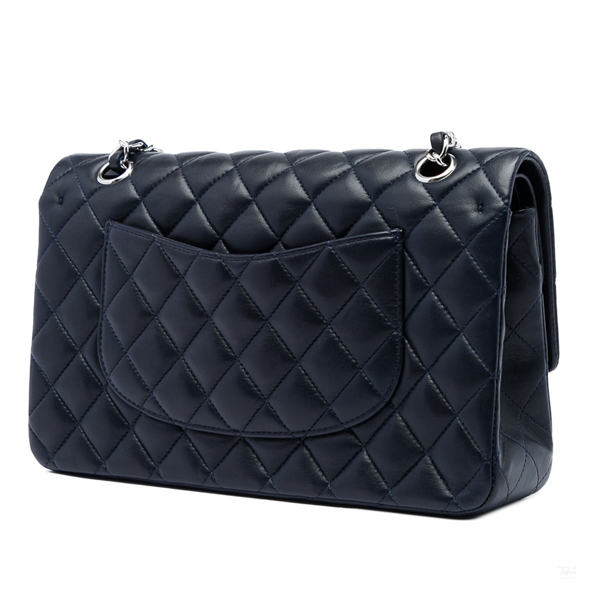 322609023 Classic Double Flap Medium Lambskin Leather Matelassè Shoulder Bag Blue 2