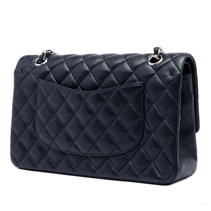 322609023 Classic Double Flap Medium Lambskin Leather Matelassè Shoulder Bag Blue 2