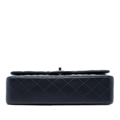 322609023 Classic Double Flap Medium Lambskin Leather Matelassè Shoulder Bag Blue 3