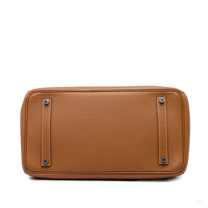 322609028 Birkin 35 Togo Leather Top handle Bag Brown 3