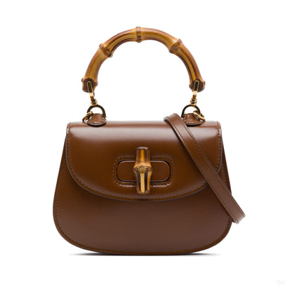 322609029 Bamboo Mini Leather Top handle Handbag Brown 1