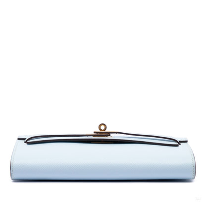 322609030 Kelly Epsom Leather Long Wallet Blue 3