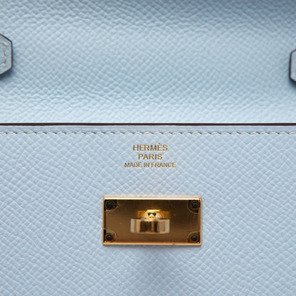 322609030 Kelly Epsom Leather Long Wallet Blue 5