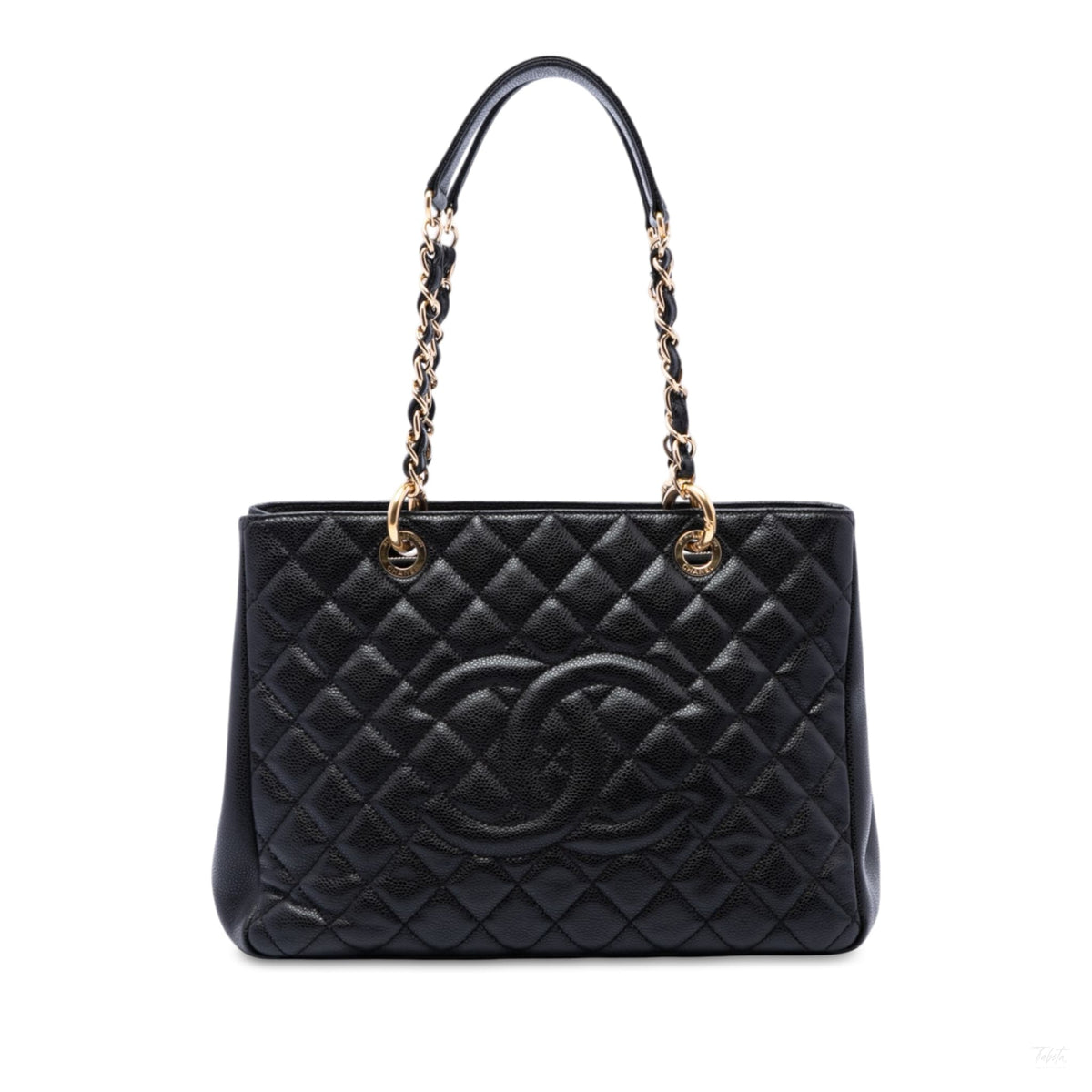 322609032 GST Quilted Caviar Leather Shopper Bag Black 1
