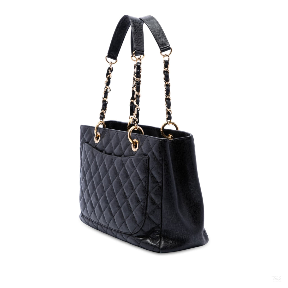 322609032 GST Quilted Caviar Leather Shopper Bag Black 2