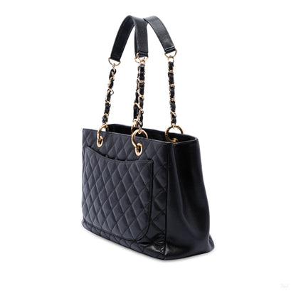 322609032 GST Quilted Caviar Leather Shopper Bag Black 2