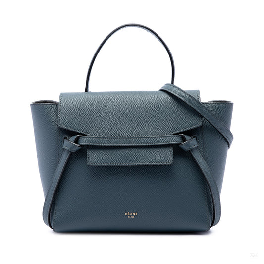 322609033 Belt Bag Nano Grained Calfskin Leather Tote Handbag Blue 1