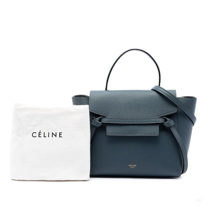 322609033 Belt Bag Nano Grained Calfskin Leather Tote Handbag Blue 7