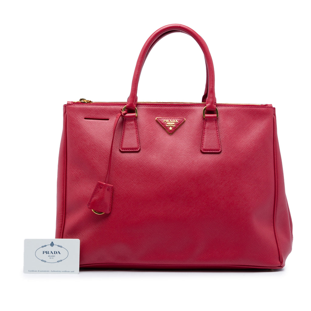 Galleria Bolsa grande Saffiano Lux couro Tote Vermelha 