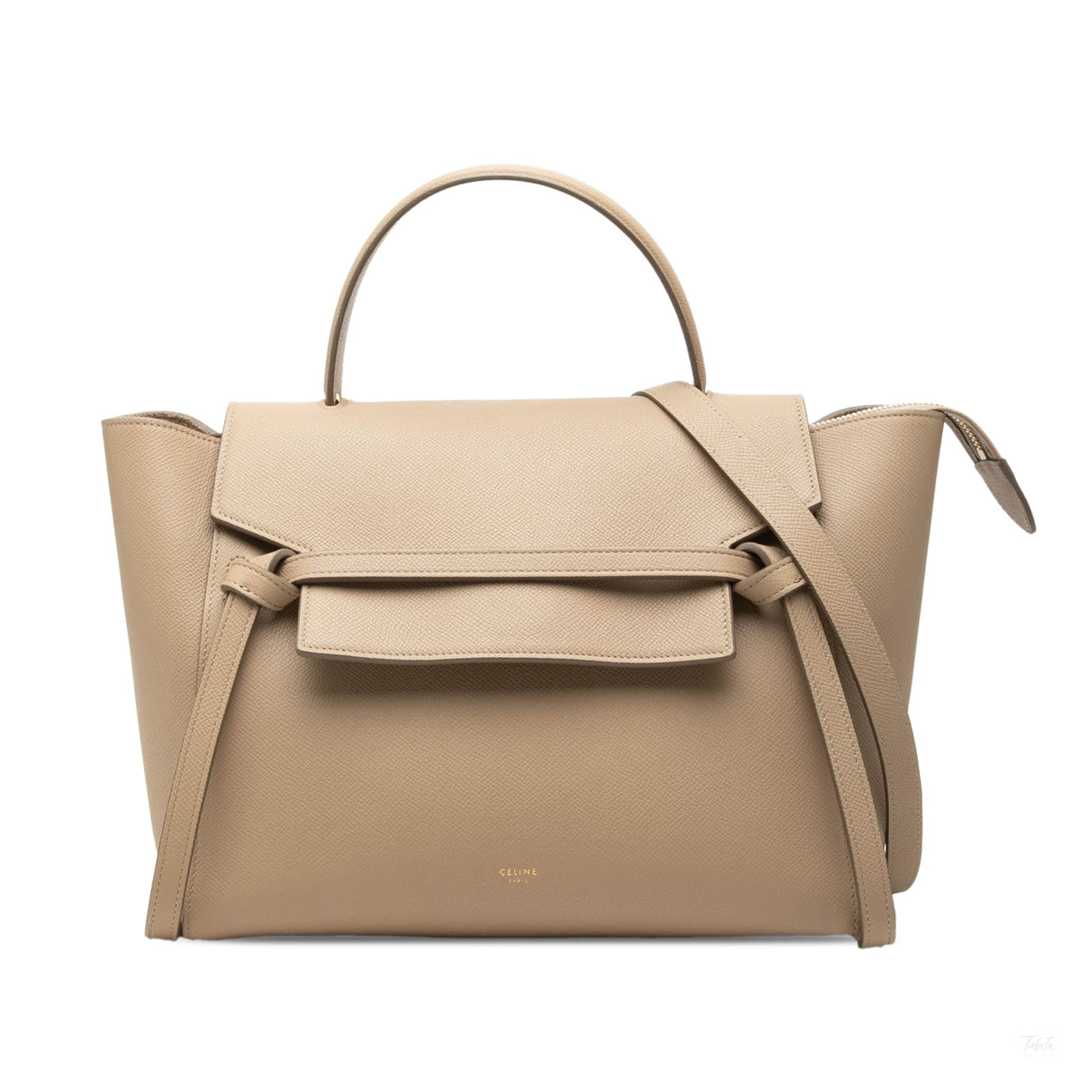 322609050 Belt Bag Mini Grained Calfskin Leather Tote Handbag Beige 1