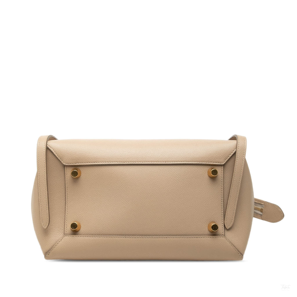 322609050 Belt Bag Mini Grained Calfskin Leather Tote Handbag Beige 3