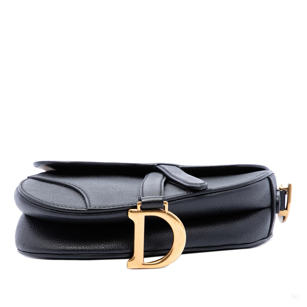 322609051 Saddle Mini Grained Calfskin Leather No Strap Handbag Black 3