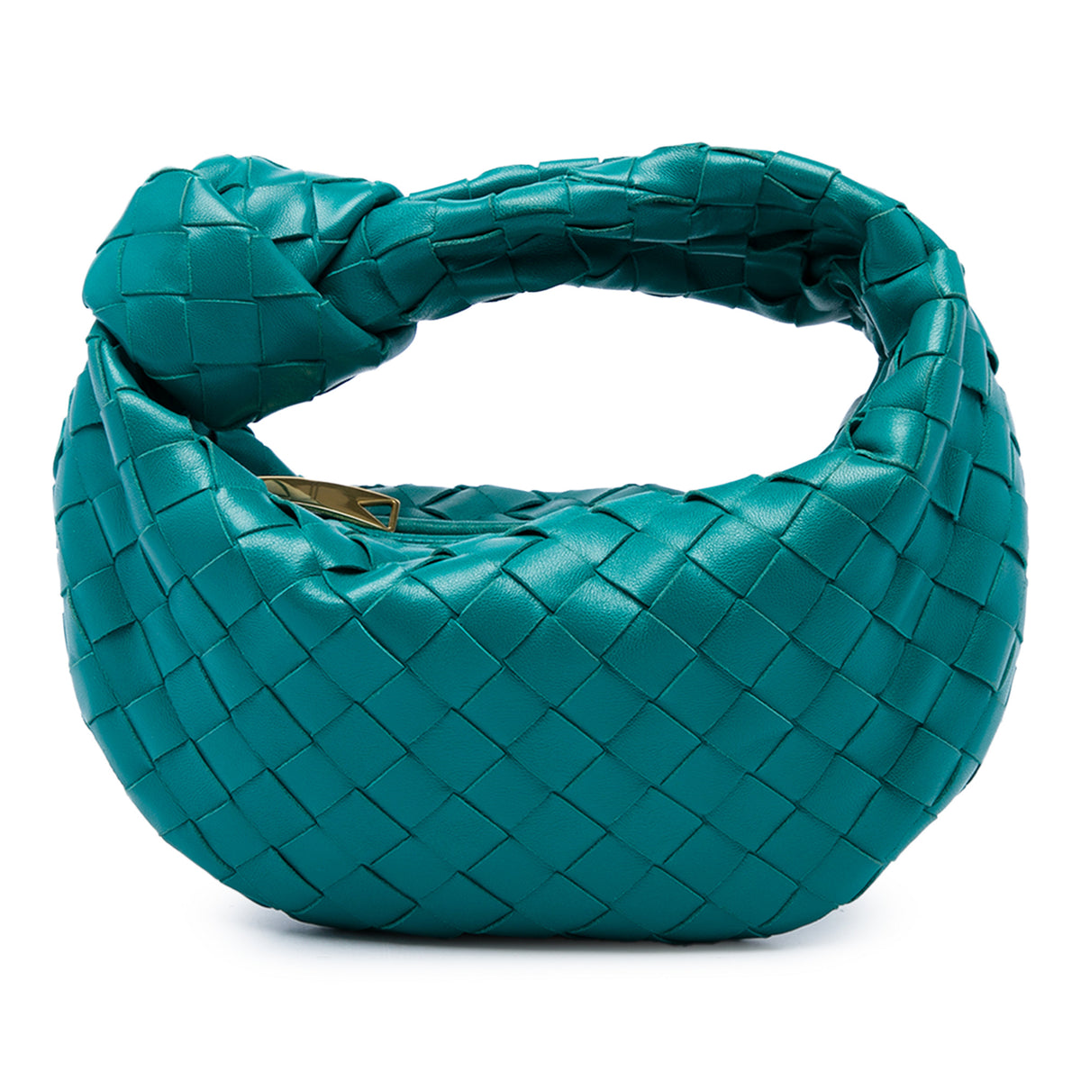 Sac cabas en cuir Jodie Mini Intrecciato Bleu 